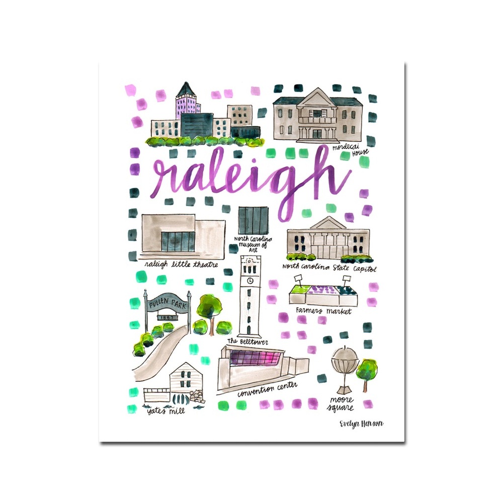 Raleigh Illustrated Art Print